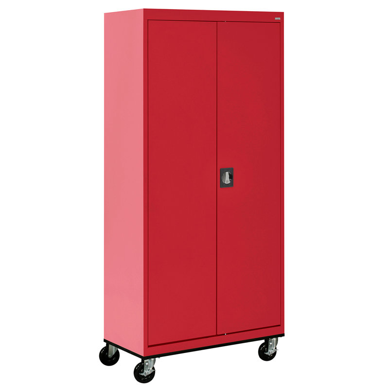 Steel, 78" H x 36" W  x  24" D, Red