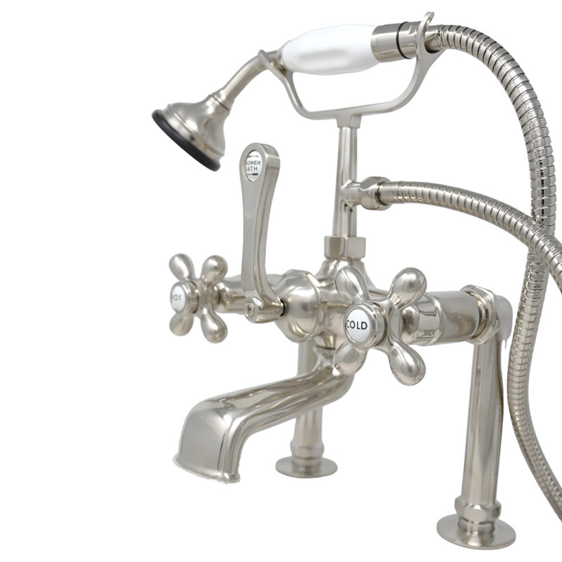 British Telephone Deck Mount Tub Faucet (P0462) by Strom Living, Matte Nickel