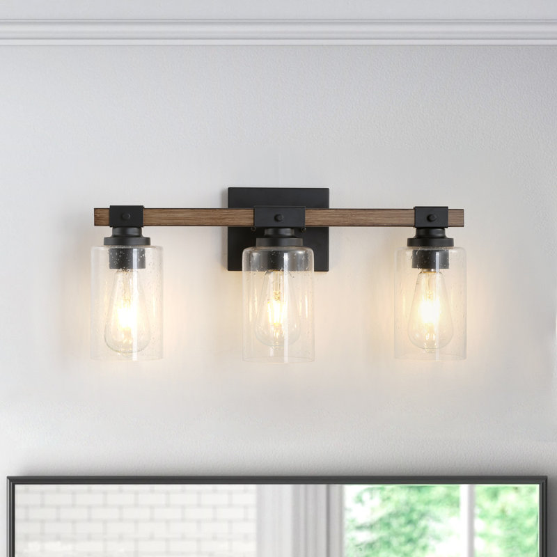 Lampe murale en fer 3 lumières noir mat à intensité variable en fer, Trois lumières
