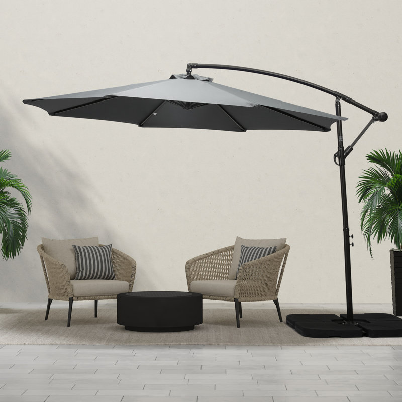 Parasol déporté de 10 pi Hartt, Gris