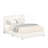 Bedroom Contemporary Upholstered Queen Size Platform Bed With Curved Tufted Headboard and Built-in Storage Drawers Soft Beige Boucle