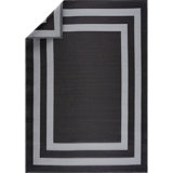Winslet Striped Machine Woven Black/Gray Indoor / Outdoor Area Rug