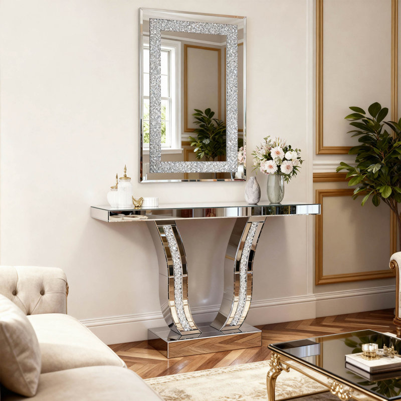 Grand miroir suspendu en cristal Crystal Diamond