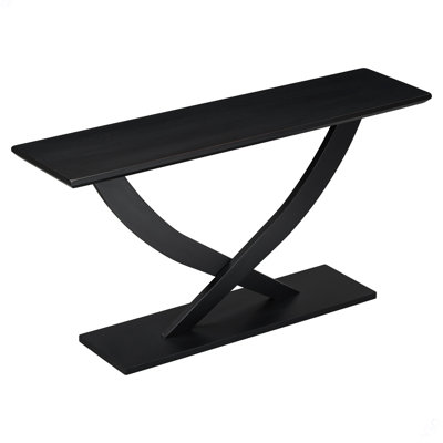 Mirod 57'' Modern Rustic Console Table With Cross-Leg Design,Sturdy Construction And Ample Surface Space,Perfect For Living Room Or Bedroom