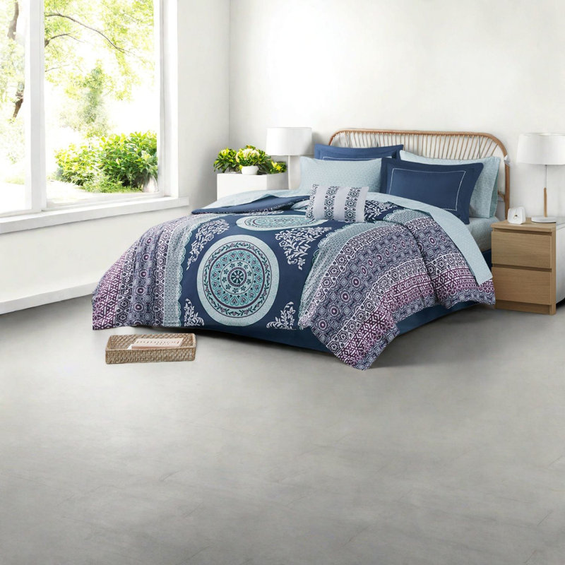 Ensemble complet de literie pour lit simple TG, style médaillon Boho pour la maison