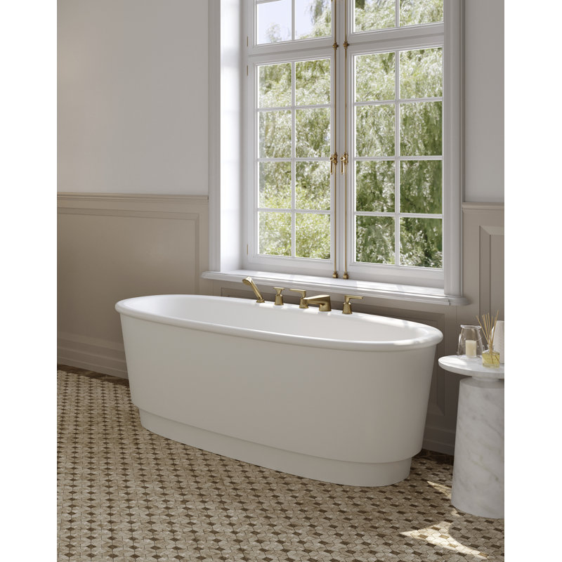Twenties 5-hole Bathtub Mixer with Diverter and Hand Shower, 14K Gold