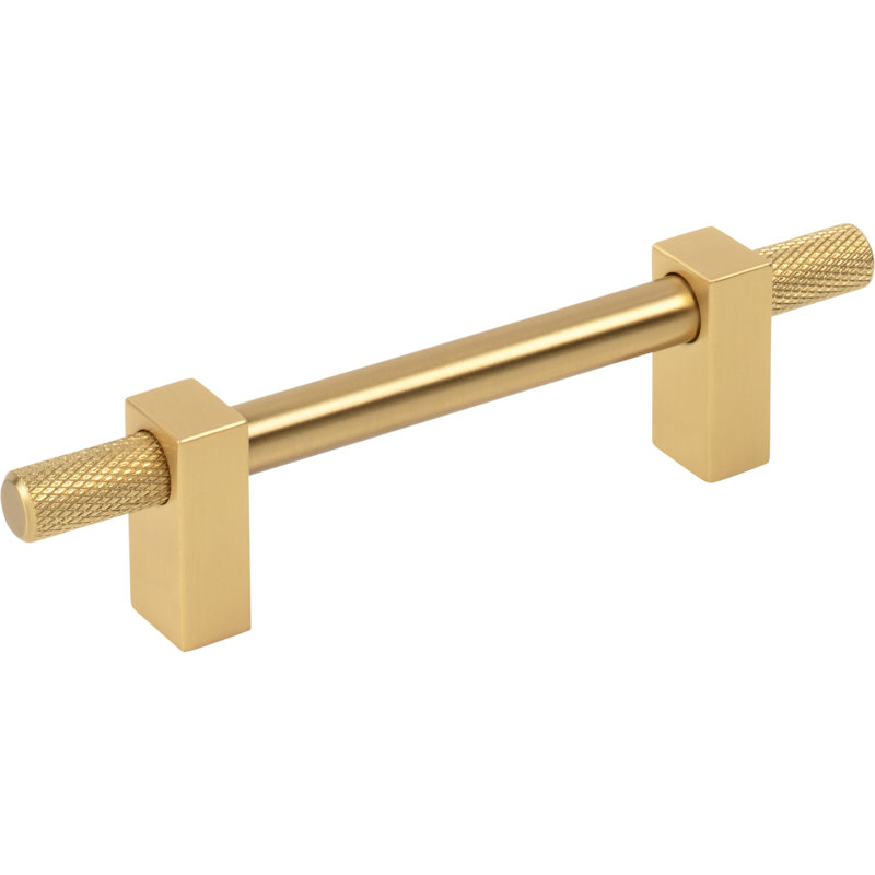 Larkin 4 Knurled Ends Bar Pull, Brushed Gold, 3 3/4"