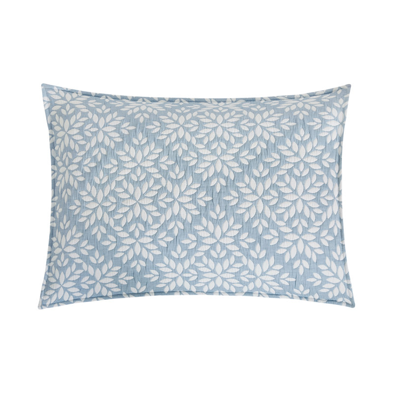 Blue and White Cotton Twin Reversible Quilt Set