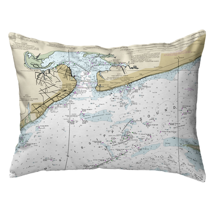  Housse et insert de coussin rectangulaire St Louis Bay