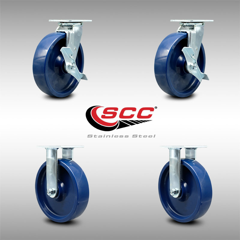 4 Piece Solid Poly Caster Set