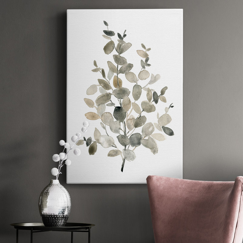Toile tendue avec châssis neutre Eucalyptus II - prêt à accrocher, H 60 po x l 40 po x P 1,5 po