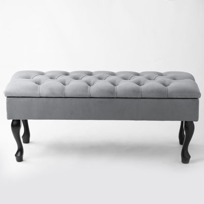 Velvet Upholstered Storage Bench