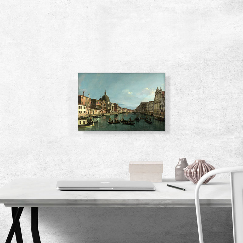 «Venise the Grand Canal 1740» par Canaletto, reproduction d'art sur toile tendue, H 12 po x l 18 po x P 1,5 po