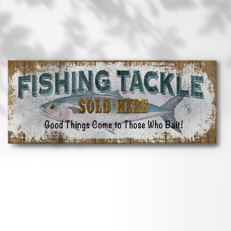 " Fishing Tackle ", 12" H x 30" W x 1.5" D