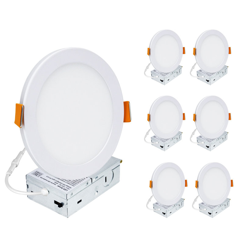 6in Color Adjustable LED Recessed Downlight with Night Light 6 Pack