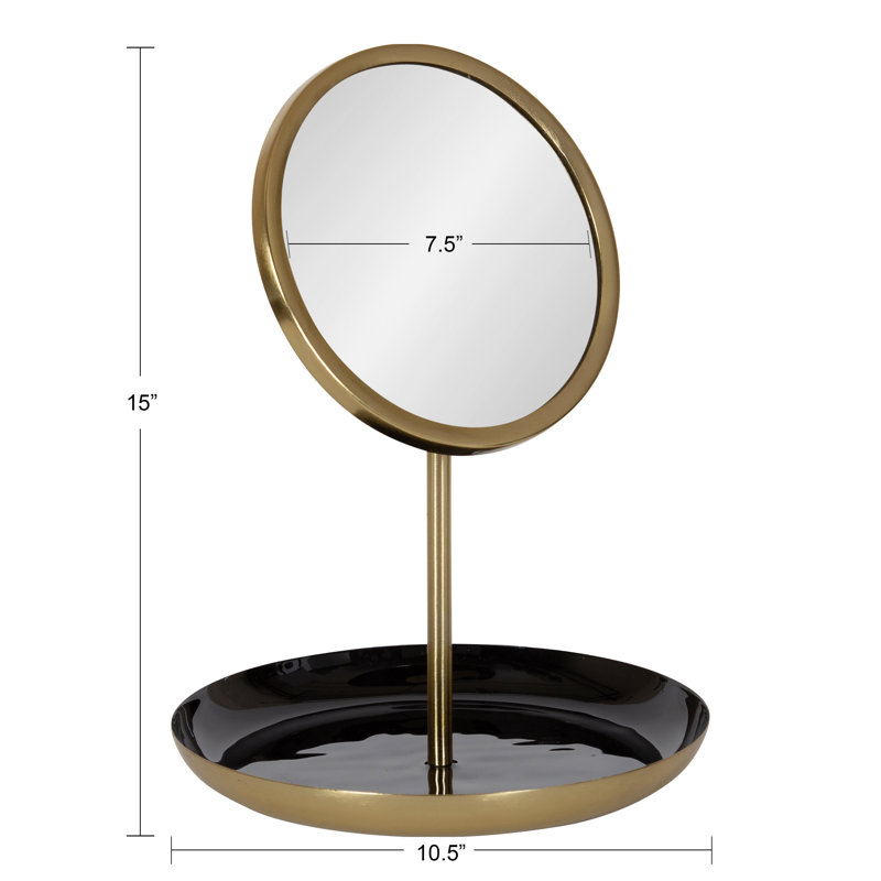 Idria Tabletop Makeup Mirror, Black