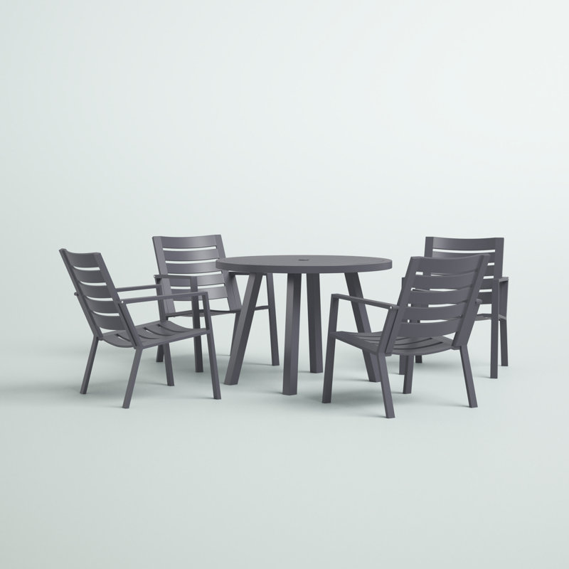 Adelynn 4 - Person Patio Dining Set with Round Table