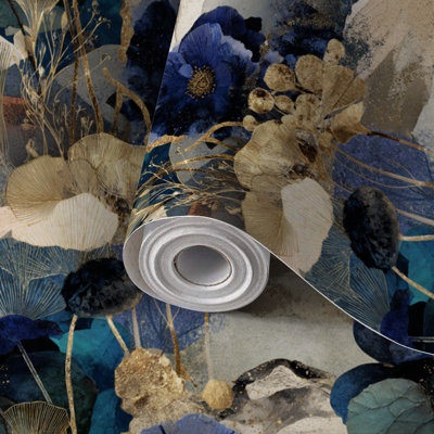 Papier peint auto-adhésif à motif de papier peint à motif floral vert foncé auto-adhésif et amovible 24 po x 118 po (60 x 300 cm)
