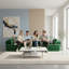 Canapé modulaire 135 po à 4 places en tissu d'ameublement modulaire 4 pièces, sans assemblage, moelleux avec passepoil contrastant vert émeraude-1865208368