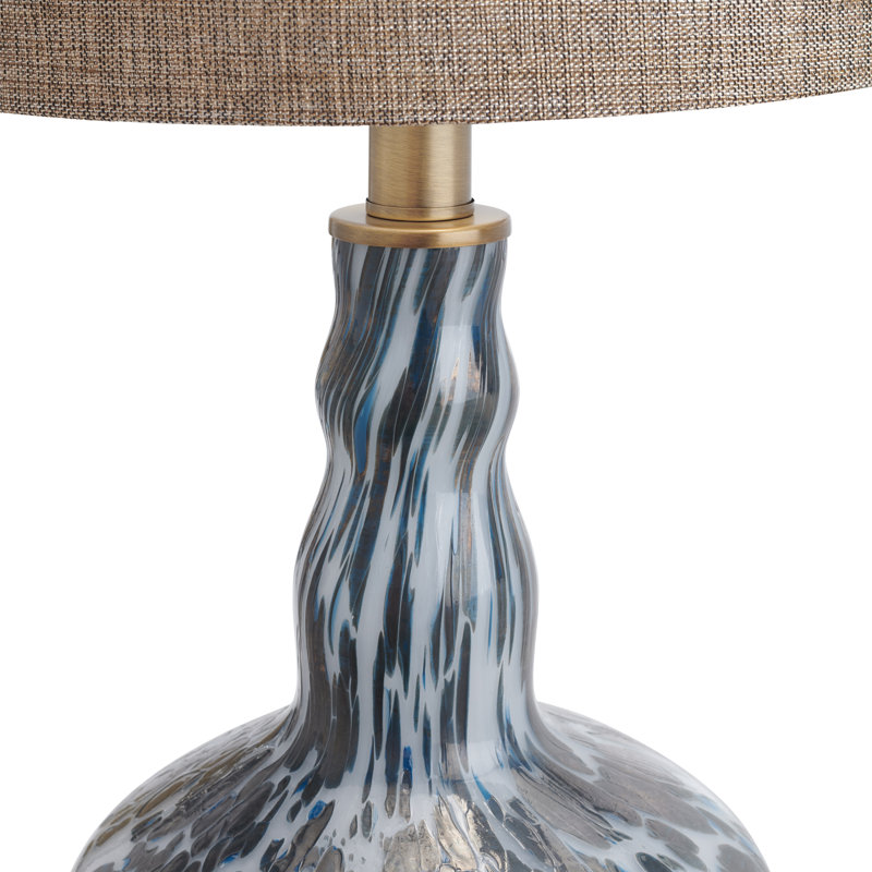 25.75" Metal Table Lamp With Tan Shade