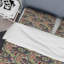 Retro Brown and Blue Flowers IV - Ensemble de housse de couette moderne - Polyester en microfibre-1837867277