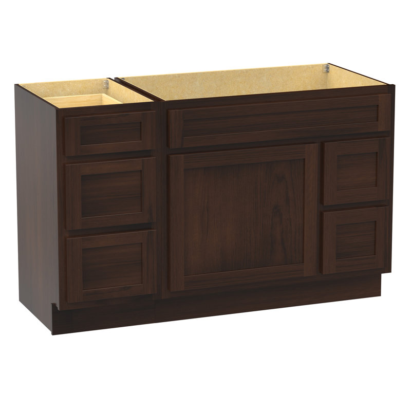 Base de meuble-lavabo simple 51 po seulement, Brun