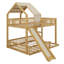 Structure de lit superposé en bois avec glissoire et échelle intégrée pour enfants, adolescents et jeunes-348898782