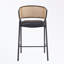 Ensemble de 2 tabourets de bar rembourrés en métal avec rotin Wowen