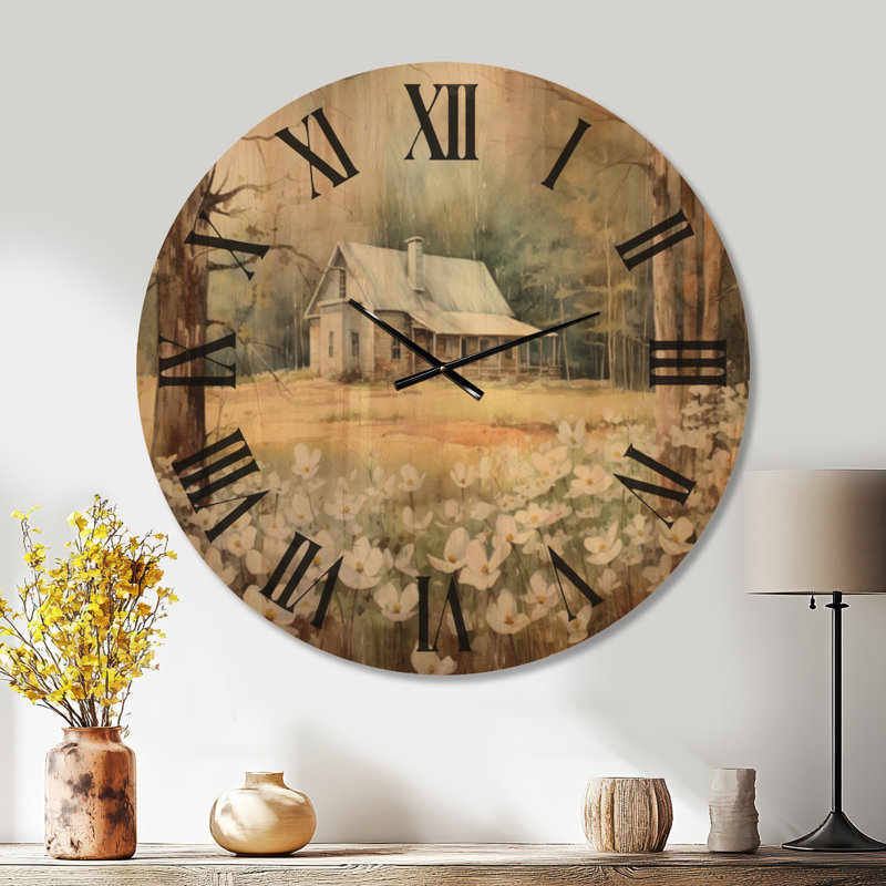 Horloge murale Dogwood at the Farm II, Surdimensionné