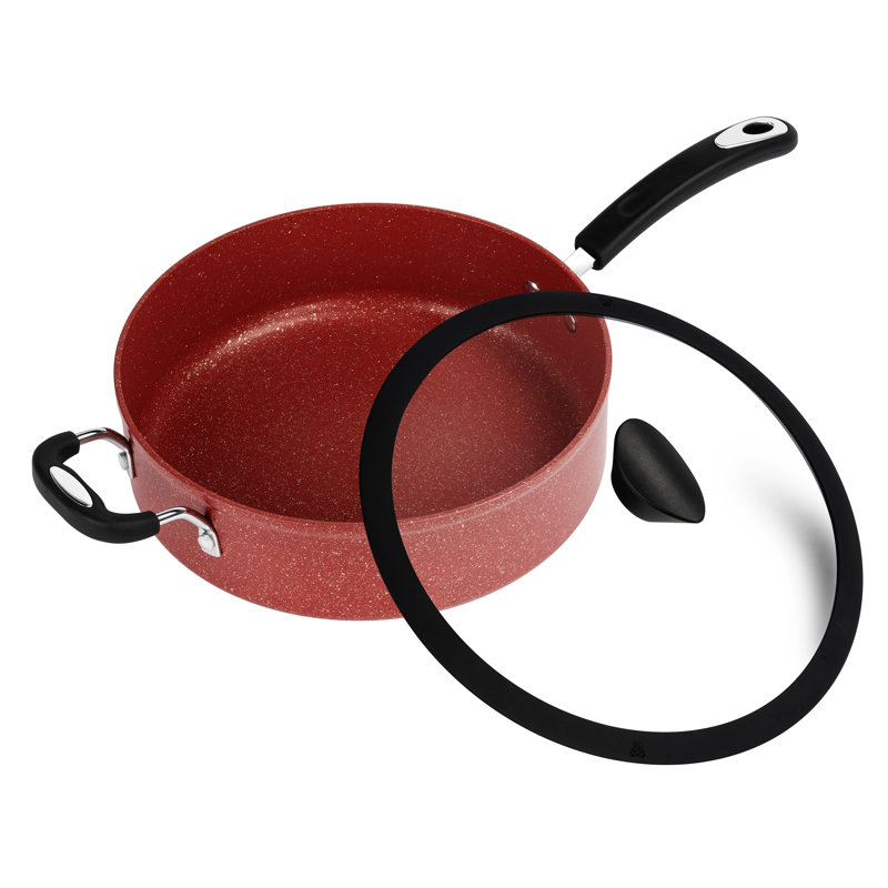 Casserole antiadhésive de 5,3 pte avec couvercle Ozeri Stone Earth All-In-One APEO & PFOA, Argile rouge