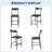 Set of 2 Counter Height Bar Stools with Backrest & Footrest for Kitchen and Bar-981683469