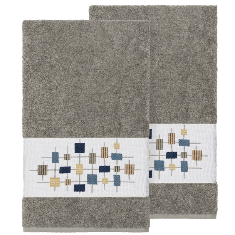Khloe Turkish Cotton Midweight Bath Towel, Dark Gray