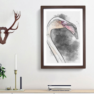 A Pink Flamingo in Abstract - Picture Frame Graphic Art Print