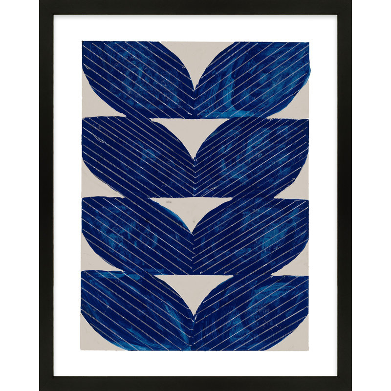 Navy Chevron Painting by Andrea Stokes, Black, 20" H x 16" W