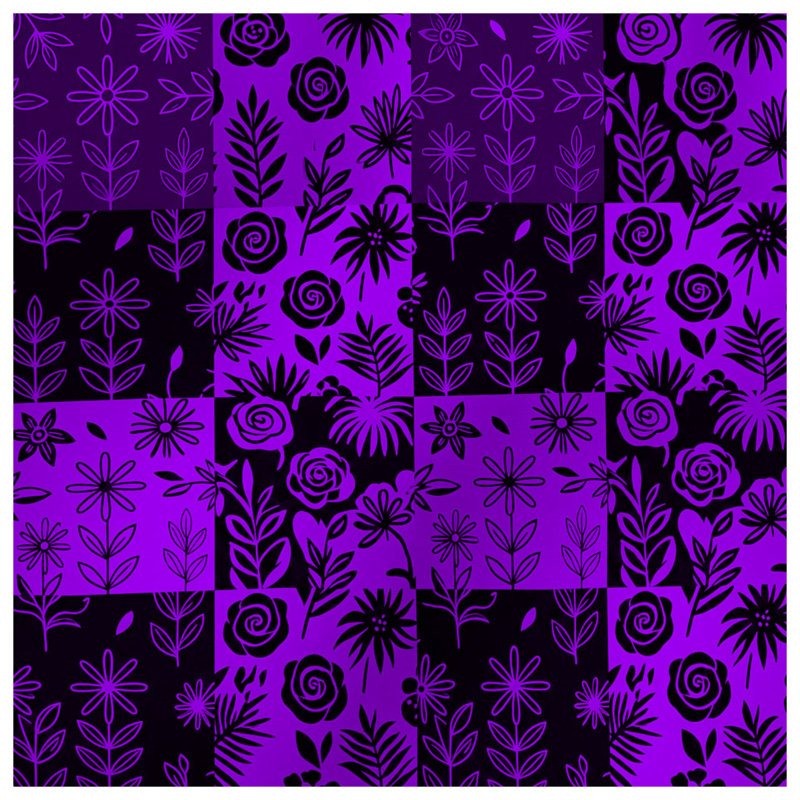 Tapis de bain mauve à motif floral, L 24 po x L 17 po
