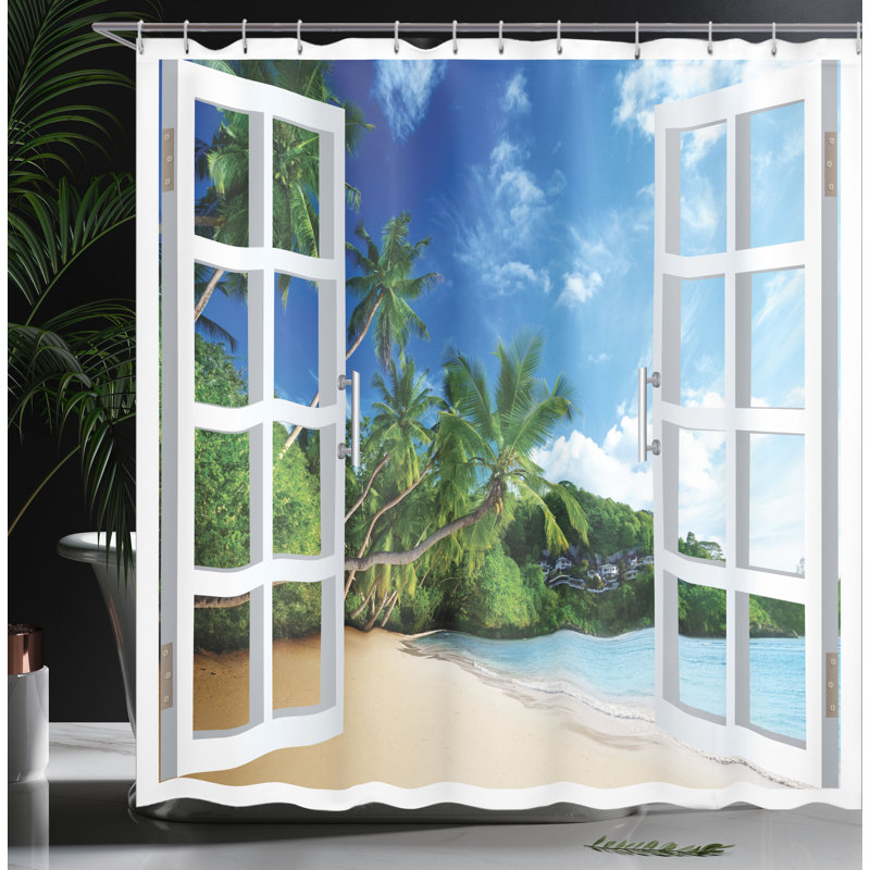 Shower Curtain with Hooks Included, 70" H x 69" W