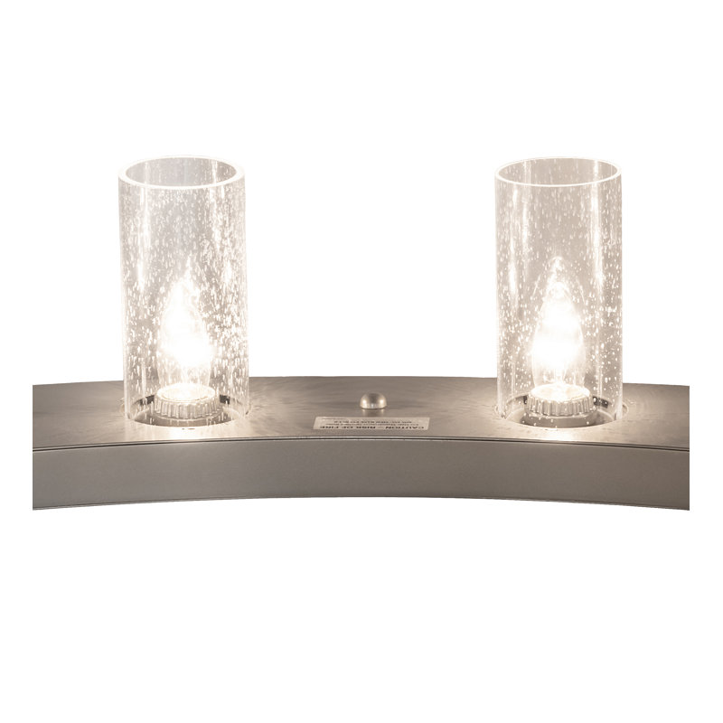 Loxley Steel 24-Light LED Wagon Wheel Chandelier with Seeded Glass