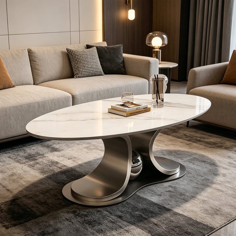 Table basse Luxury, Chrome chrome, H 15,7 po x L 47,2 po x l 23,6 po