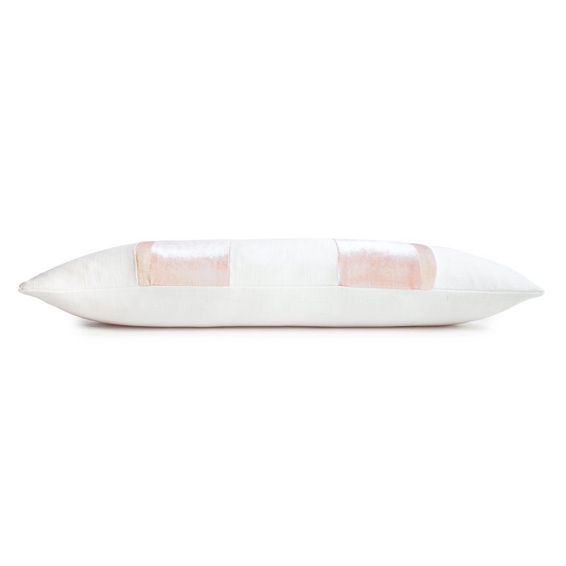 Stripe Lumbar Pillow Cover & Insert, White Gray, 12" x 24"