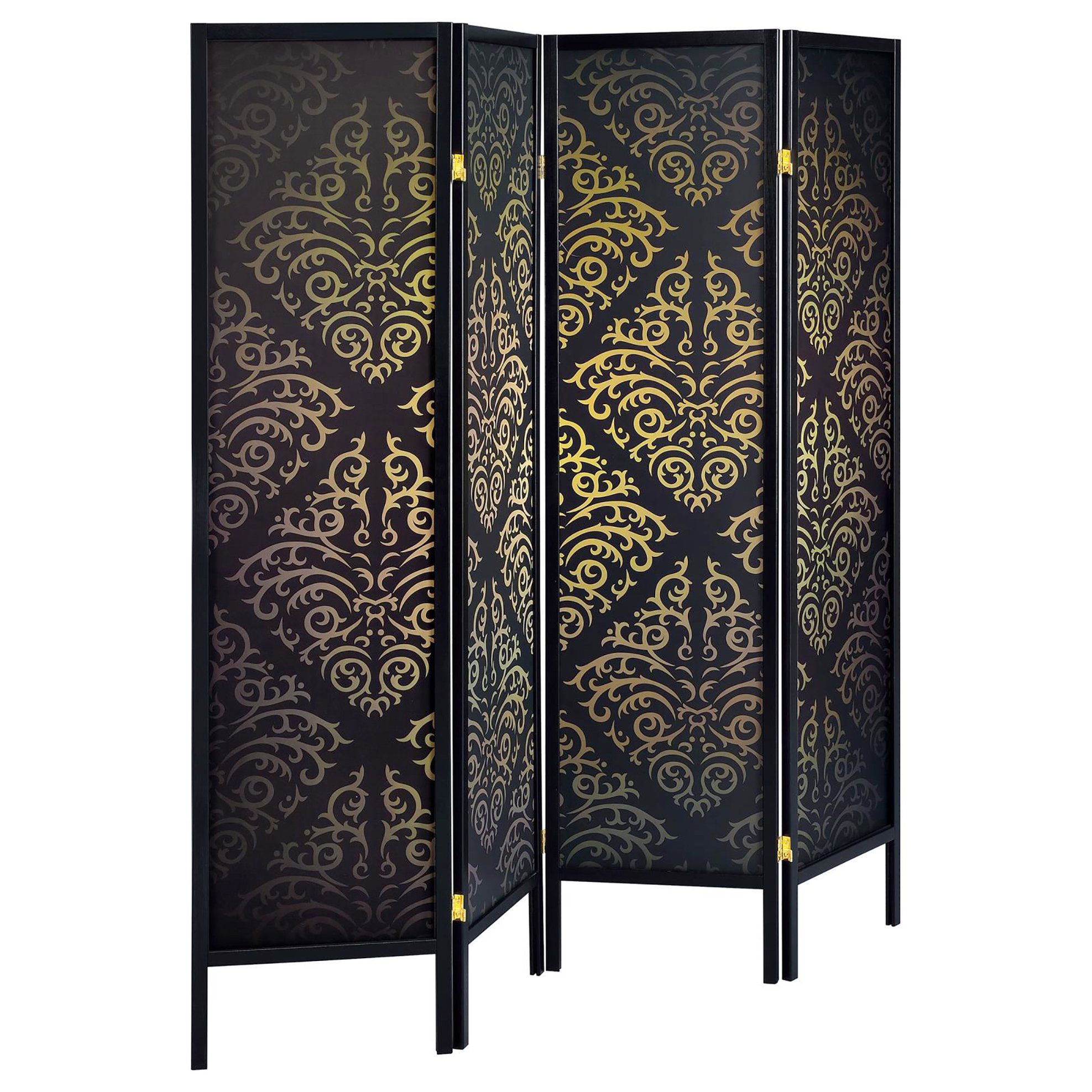 StoneStory 4 Folding Black Privacy Barrier - Traditional Look With ...