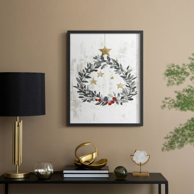 «Christmas Holiday», reproduction d'art encadrée - bois massif