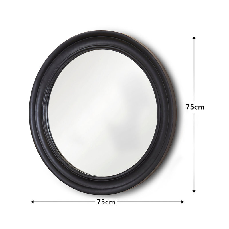 LANGTON 75cm Wooden Mirror, Black