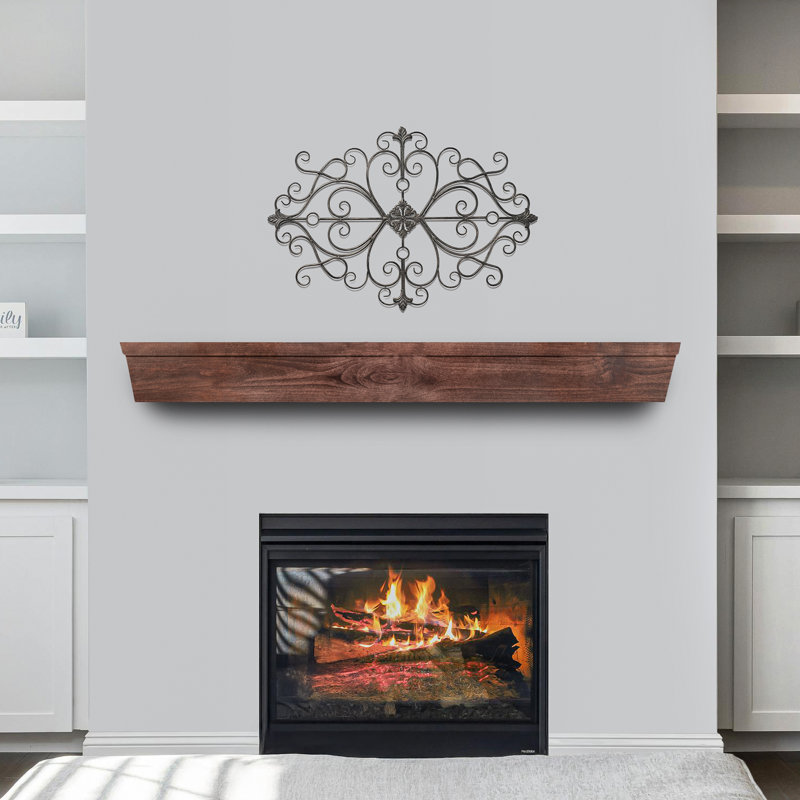 Valencia Fireplace Mantel, 60", Brown Wood