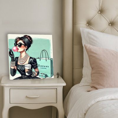 Tiffany Style Chic: Glamorous Fashionista Canvas Wall Art