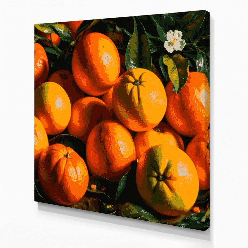 Fruit, mandarine brune, art mural sur toile, H 12 po x l 12 po