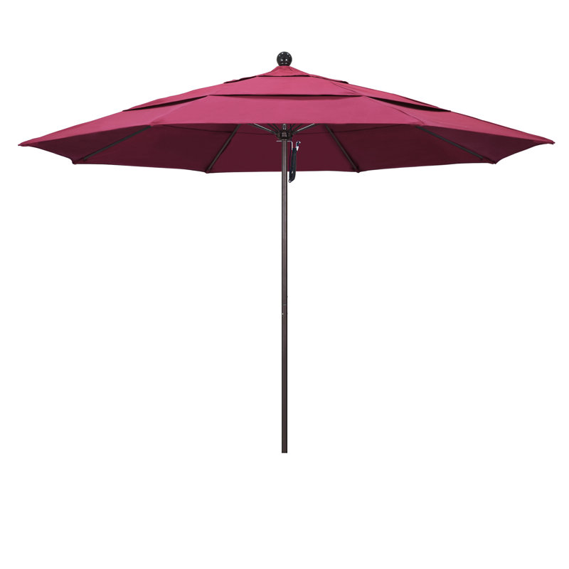 Parasol de marché 11 pi Silva, Bronze, Toile Sunbrella® rose vif