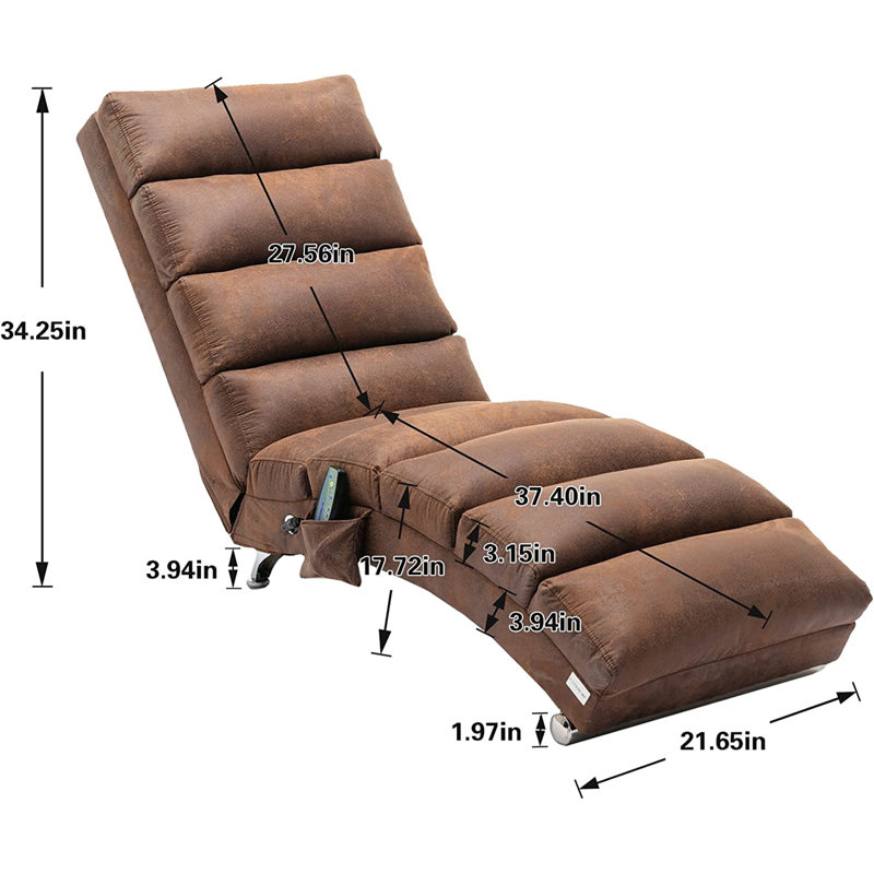 Fauteuil de massage inclinable électrique, Mélange de polyester café