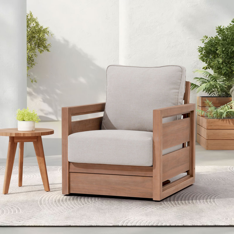Outdoor Patio Swivel Chair With Cushions