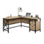 Bureau en L, finition brune