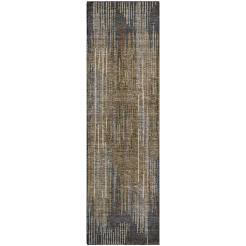 Premium Machine Washable Prisco Taupe Rug, Runner 2'3" x 7'6"